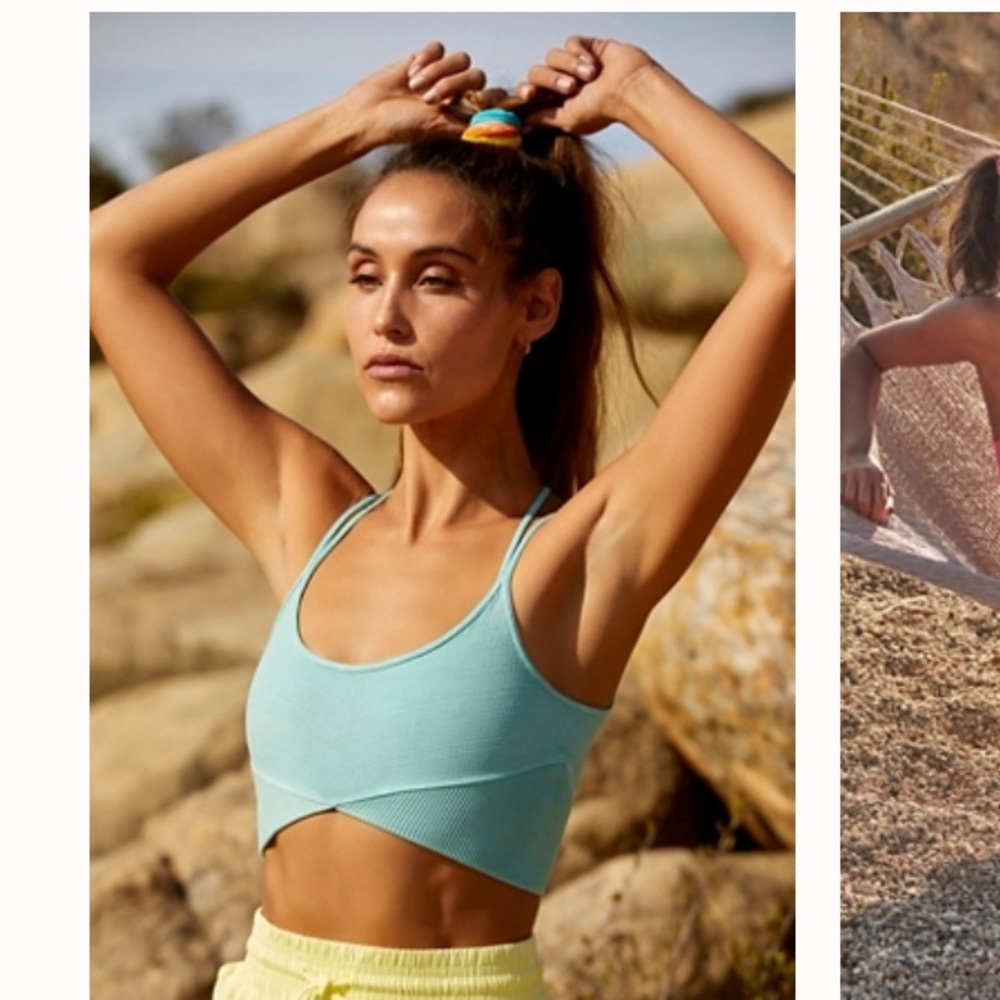 2 free people movement bralettes size xs/s product is Black Diamond Tank